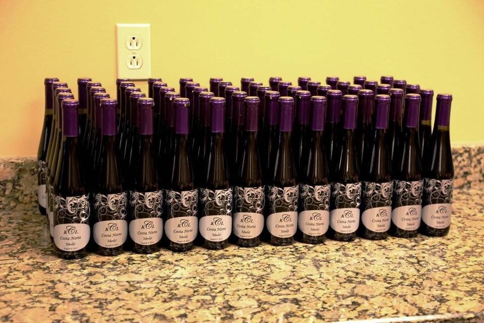 Custom Wine Bottle Favors by Your Own Winery