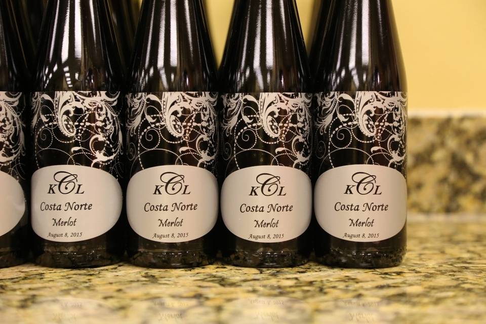 Custom Wine Bottle Favors by Your Own Winery