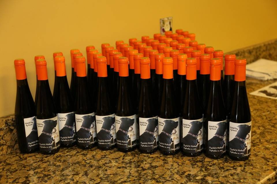 Custom Wine Bottle Favors by Your Own Winery