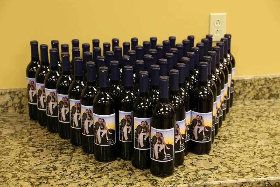 Custom Wine Bottle Favors by Your Own Winery