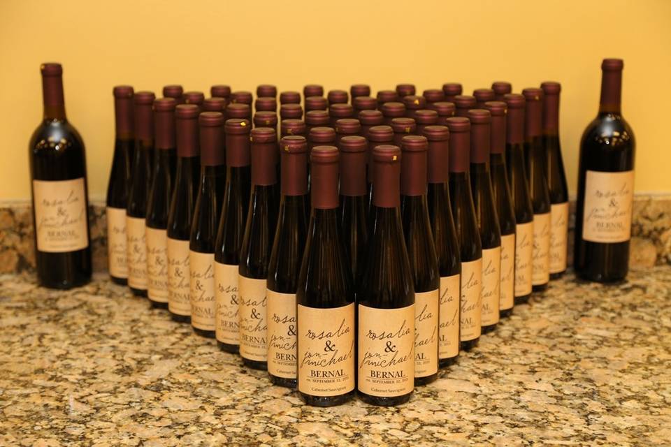 Custom Wine Bottle Favors by Your Own Winery