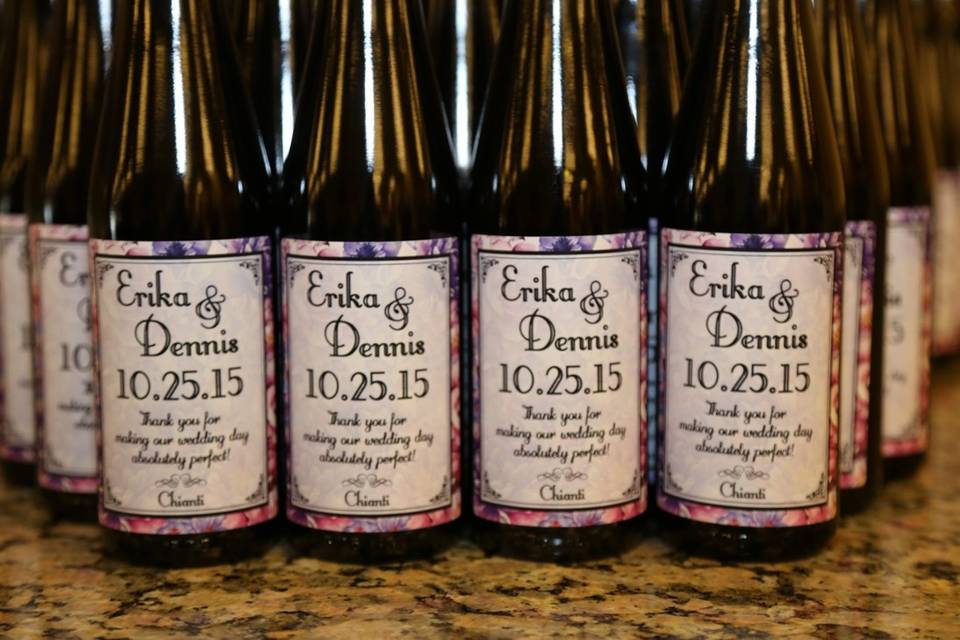 Custom Wine Bottle Favors by Your Own Winery