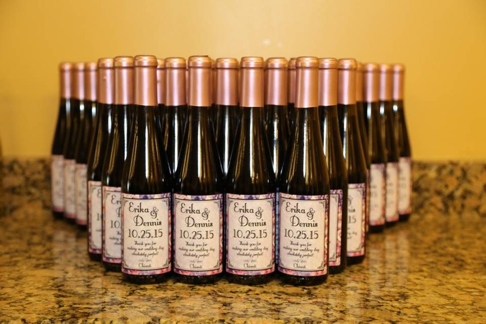 Custom Wine Bottle Favors by Your Own Winery