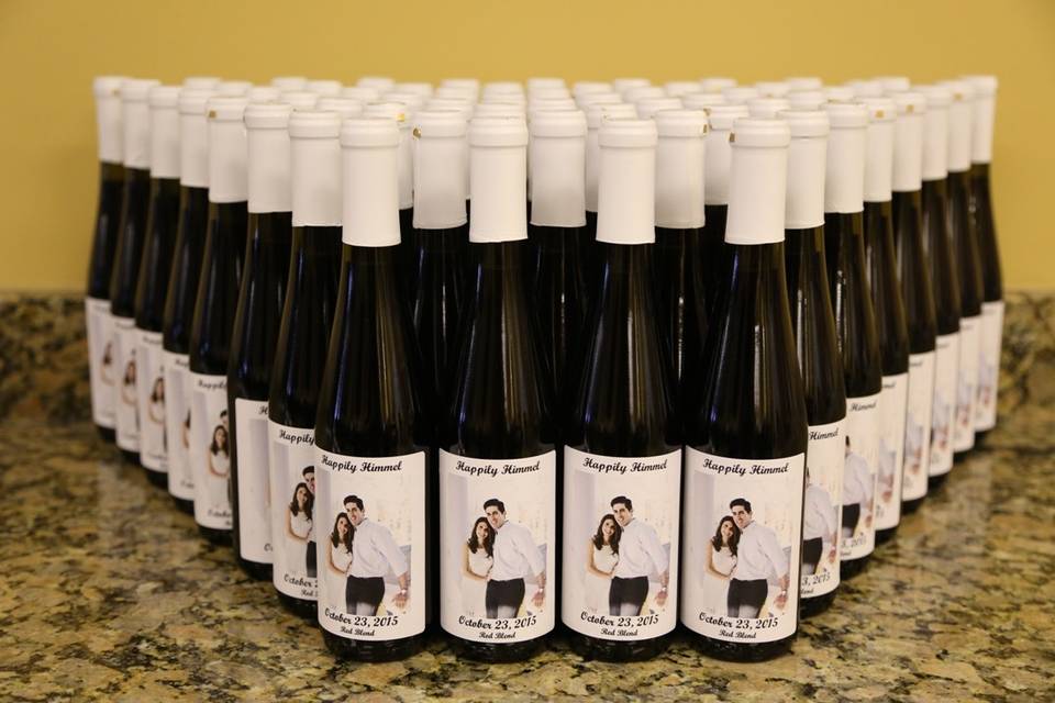 Custom Wine Bottle Favors by Your Own Winery