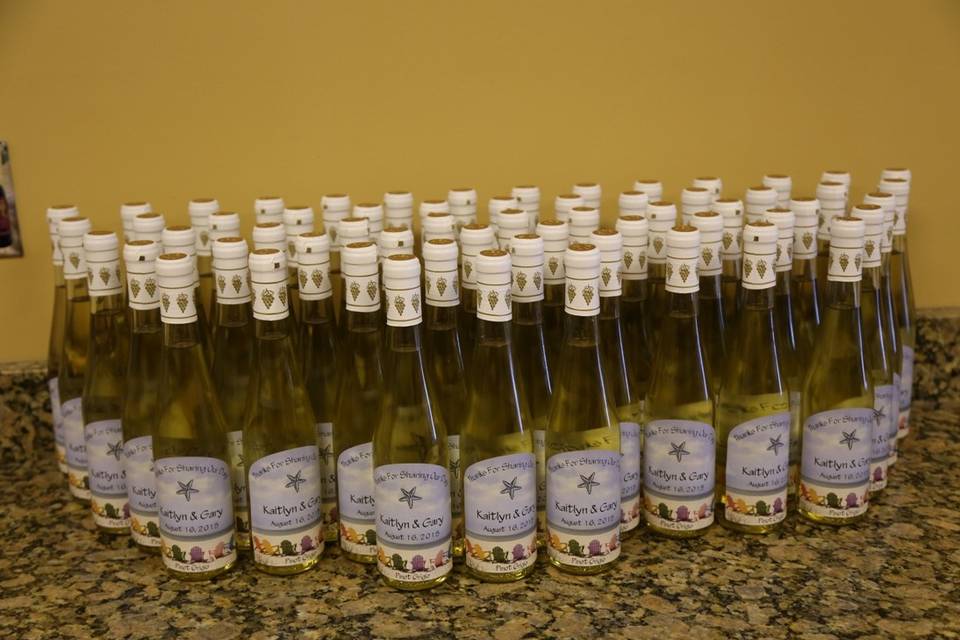 Custom Wine Bottle Favors by Your Own Winery