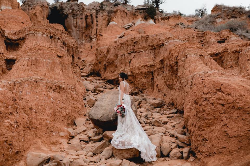 Bride in the canyon