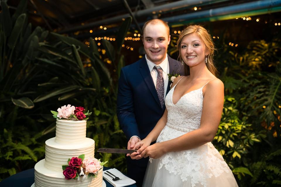 Peonies and Puppy Cake Cutting