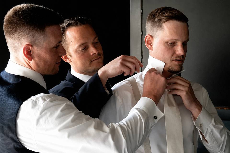Groom Getting Ready