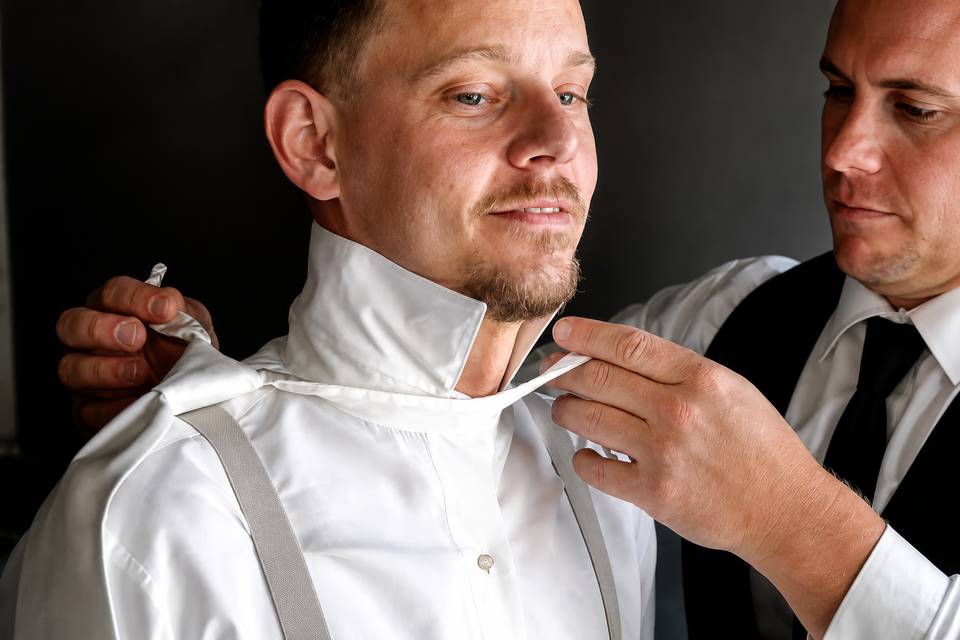 Groom Getting Ready