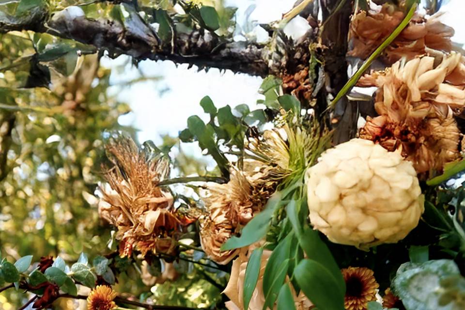 Flowers on Wedding Arch