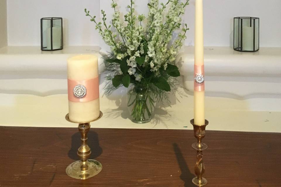 Flower with two candles