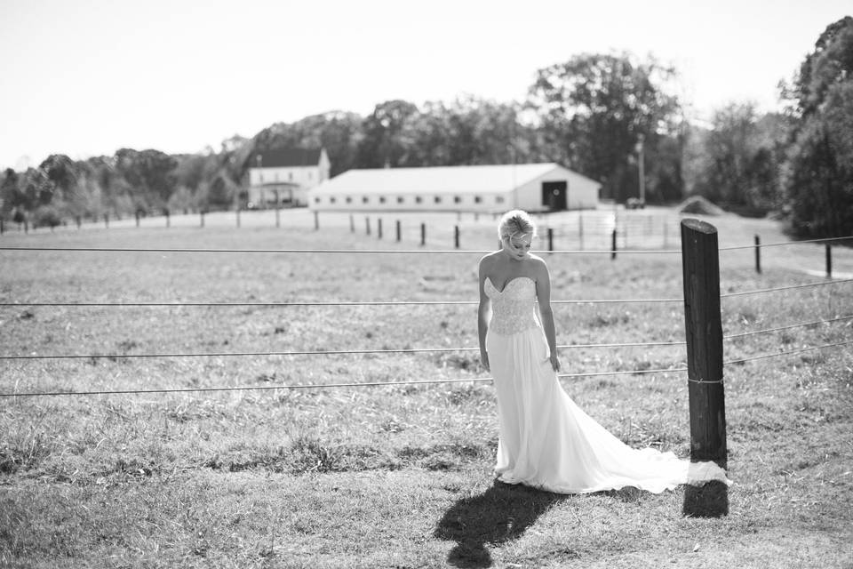 Bride in black and white