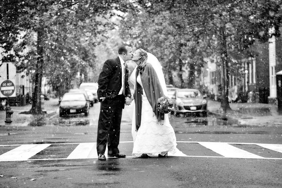 Snowy day wedding