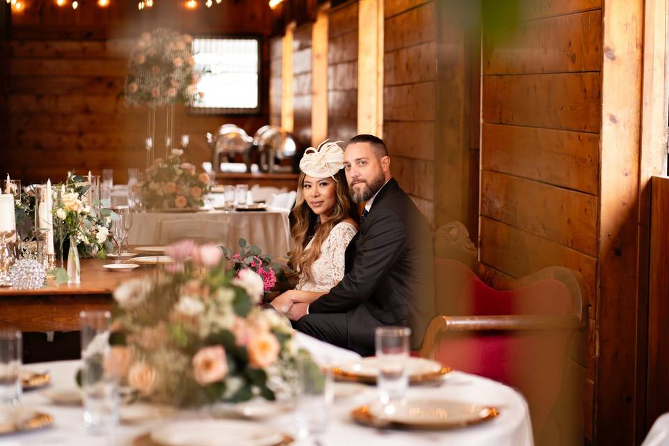 Bride and Groom at the Table