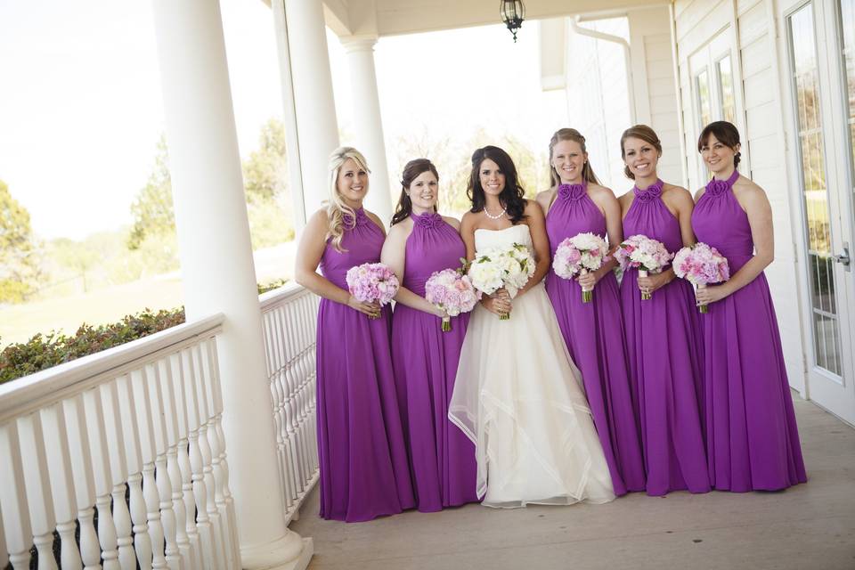 Bride and bridesmaids