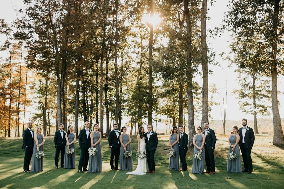 Bridal Party on Golf Course