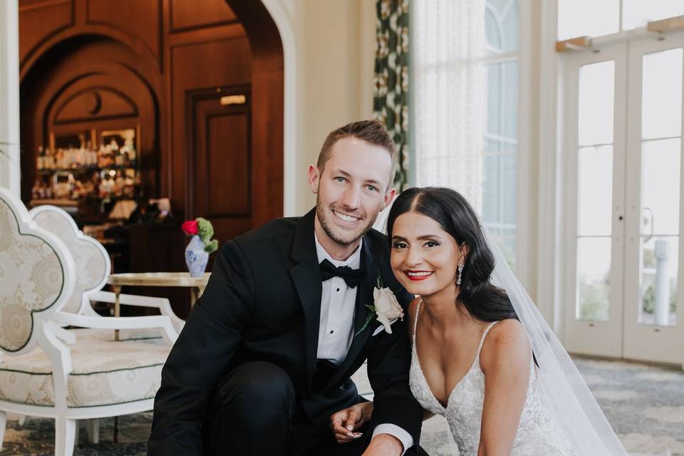 Bride and Groom with Dog