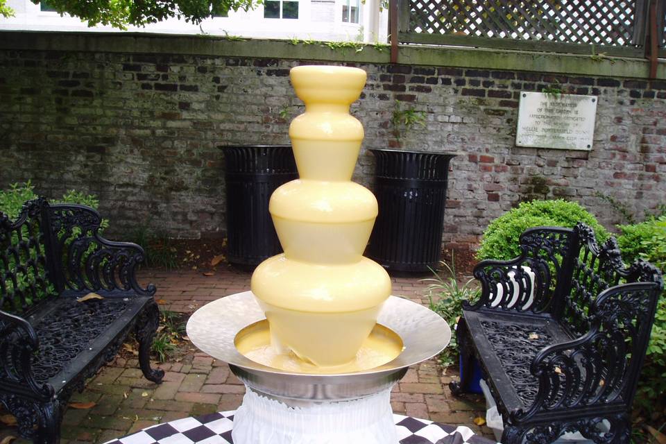 Small white chocolate fountain