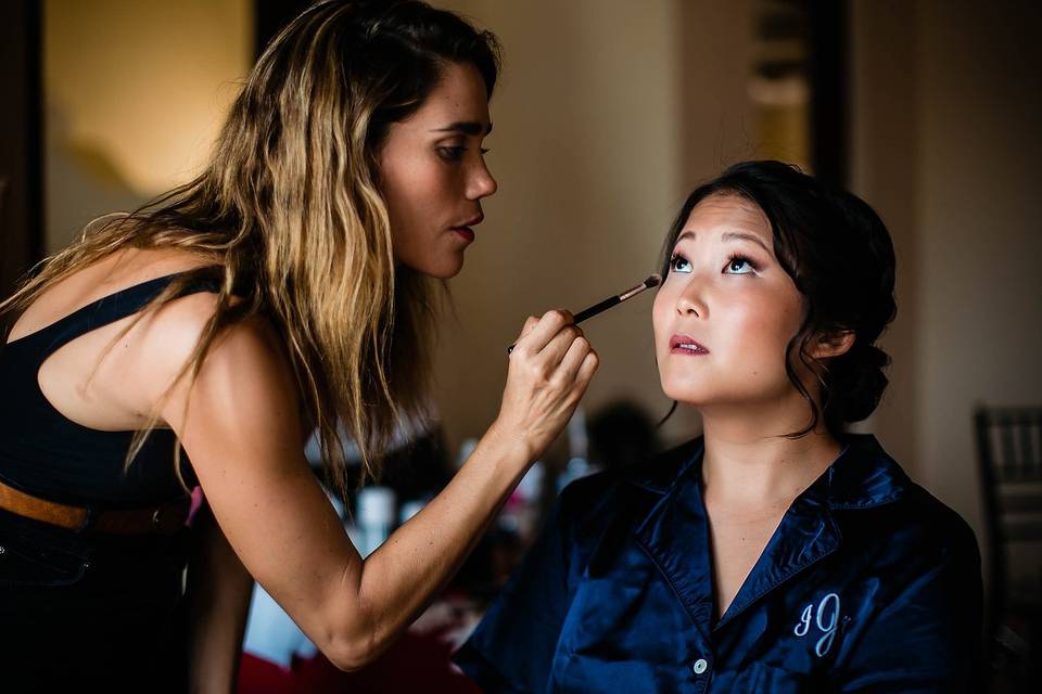 Bride getting ready