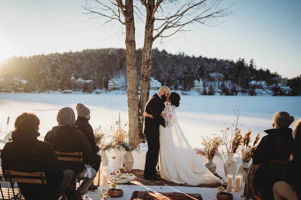 Winter waterfront ceremony