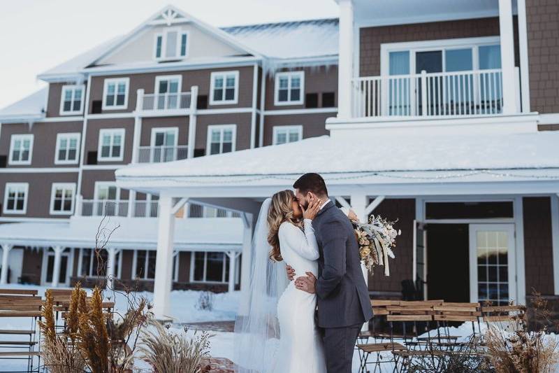 Moonlit winter elopement