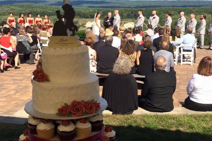 2-layered wedding cake