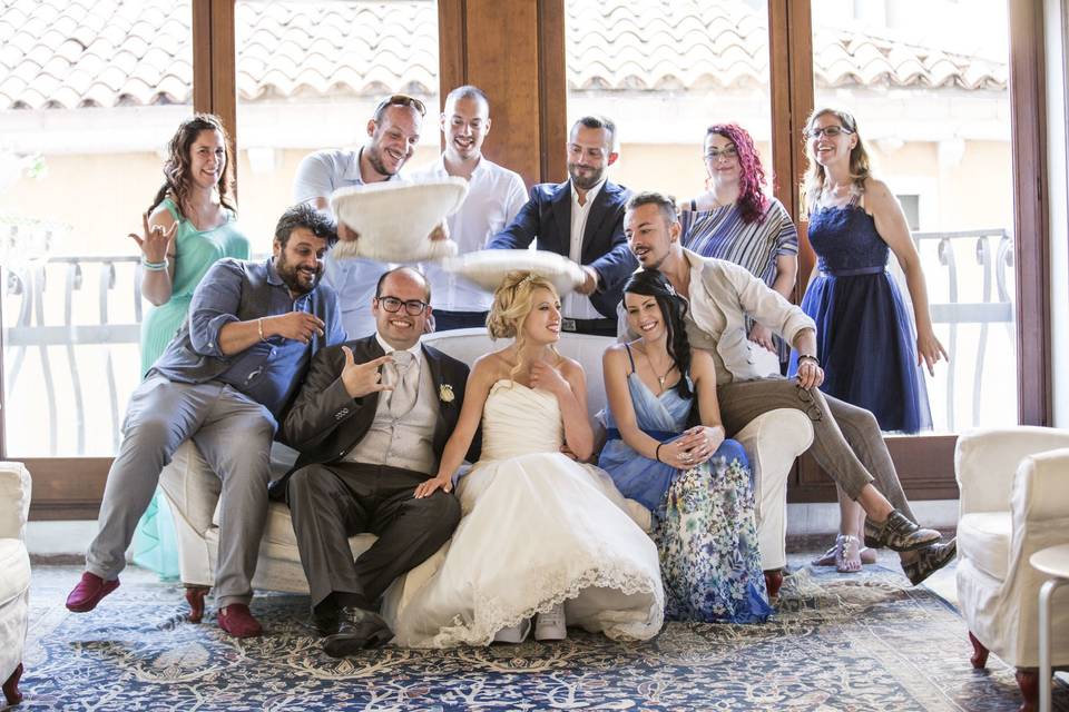 venice wedding, group photo