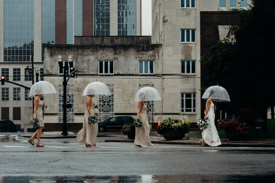 Rainy wedding day
