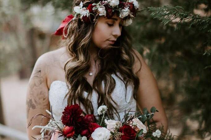 Burgundy and Blush Bridal Bouq