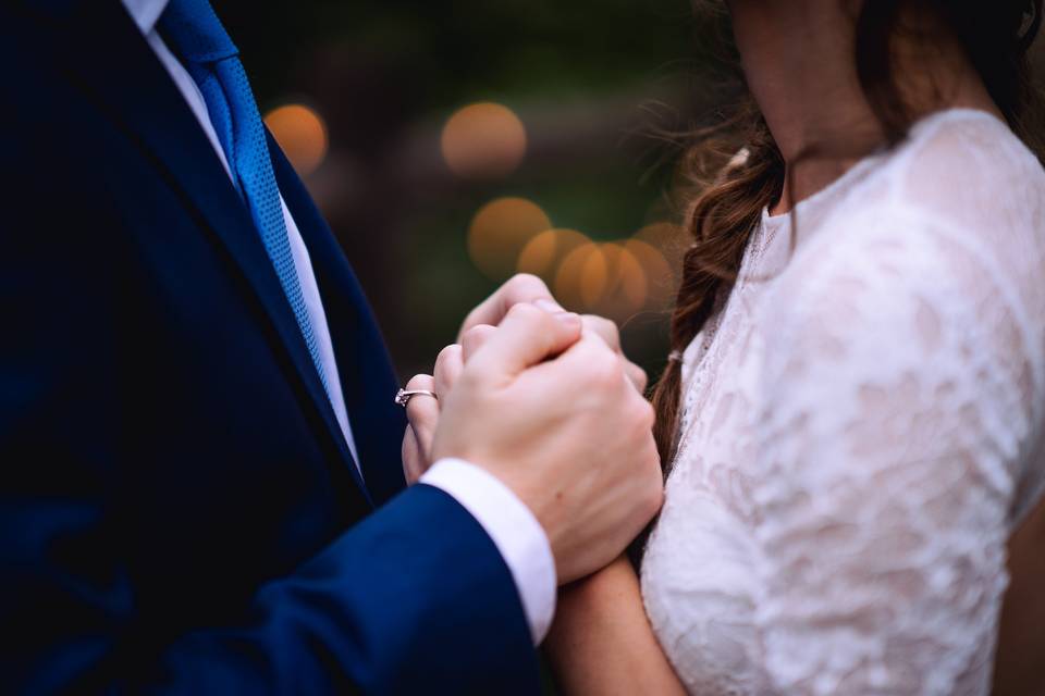 Detail of couples hands