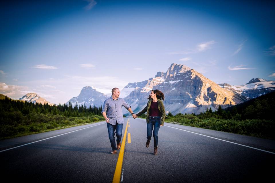 Adventurous engagement photo