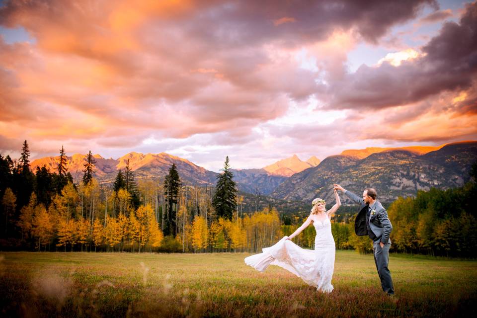 Twirling at sunset