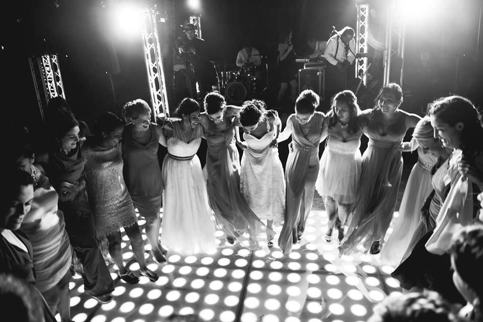 Bridal party on the dance floor