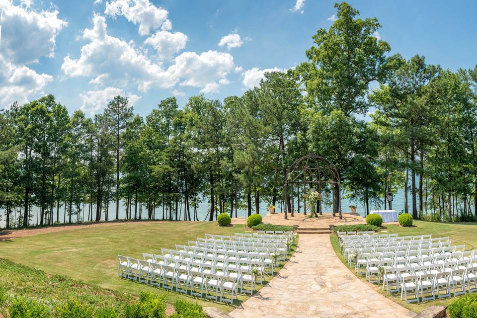 Lakeside bridal portrait