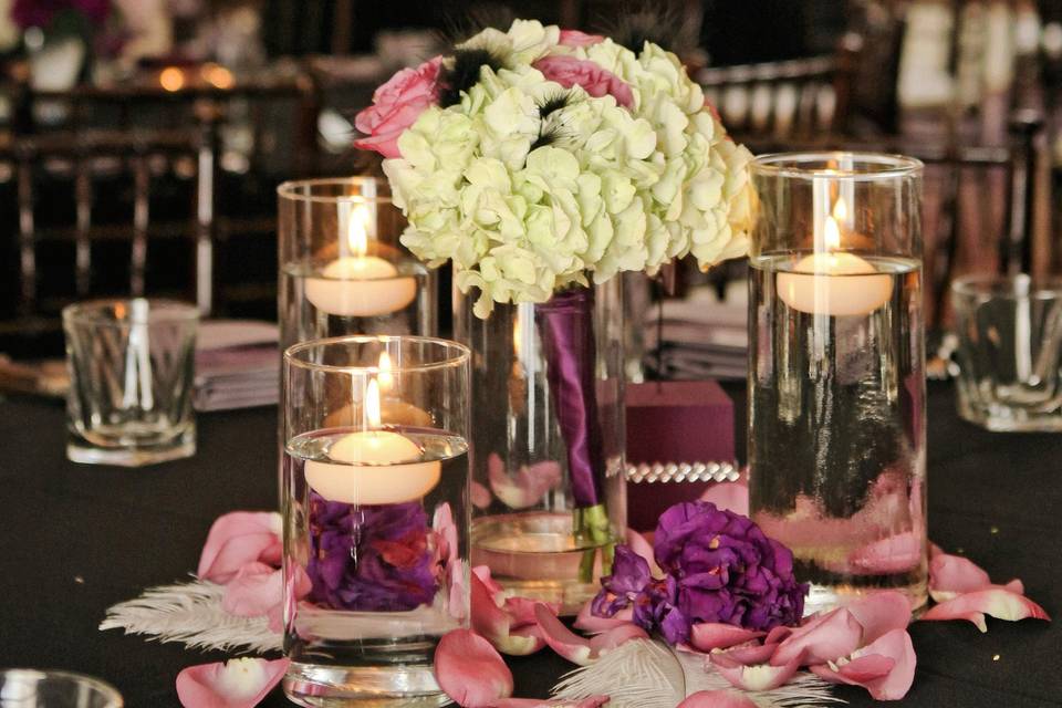 Table centerpiece with flowers