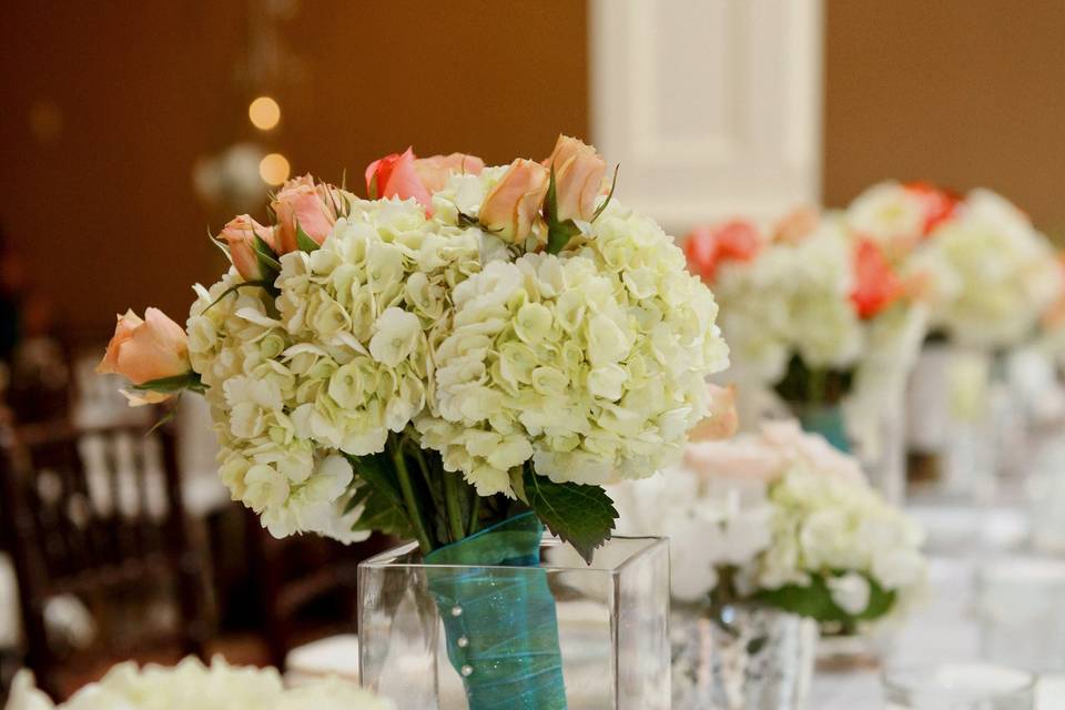 White flowers on the table