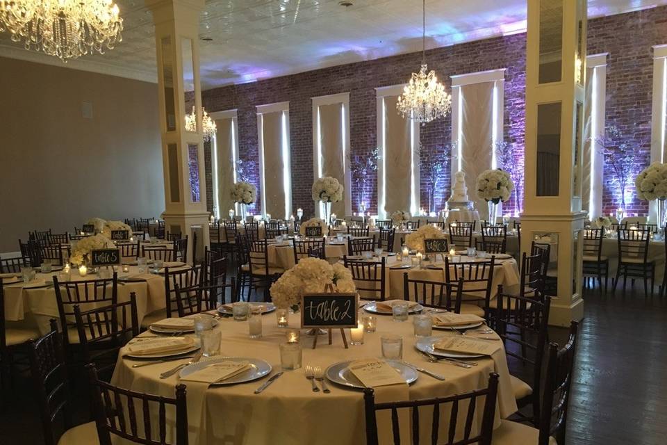 Table setup for a reception