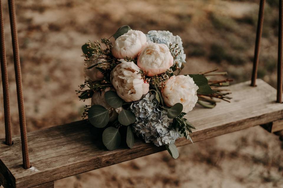 Peonies and hydrangeas