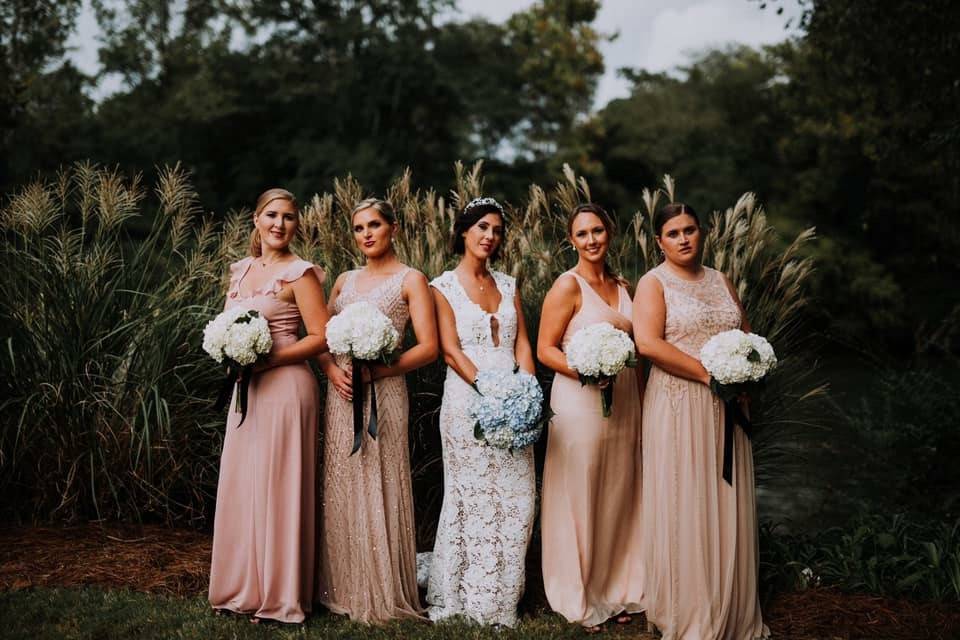 Bride and bridesmaids