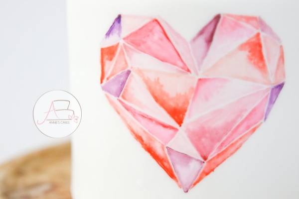 Geometric watercolor heart