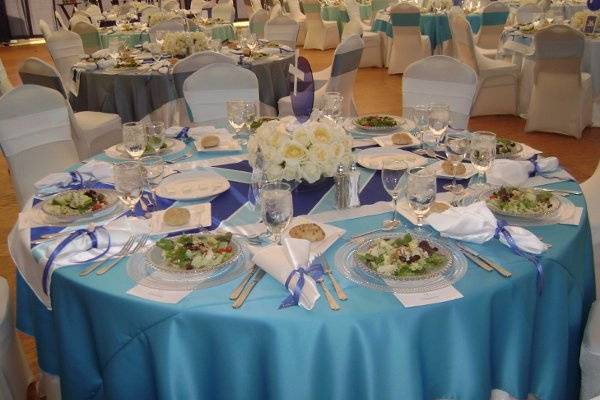 Ocean blue table cloth