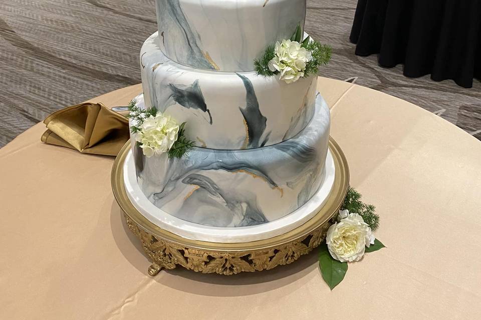 Fondant Marble Wedding Cake, G