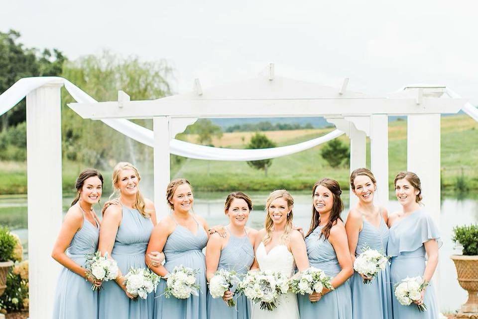 Bride and bridesmaids