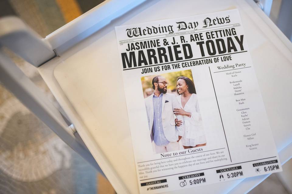 Wedding newspaper