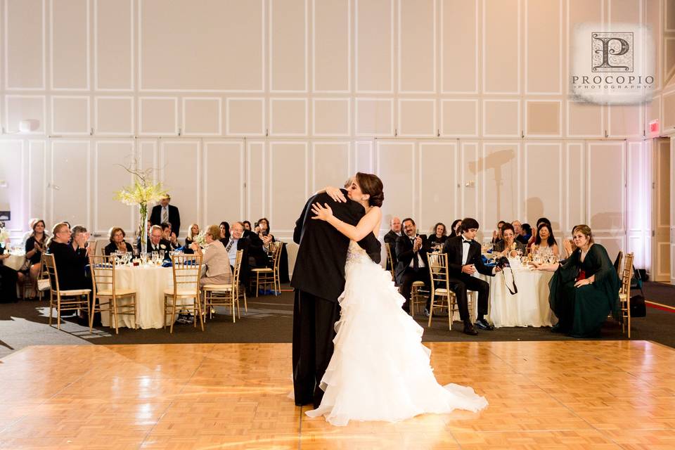 Newlyweds and the reception setup