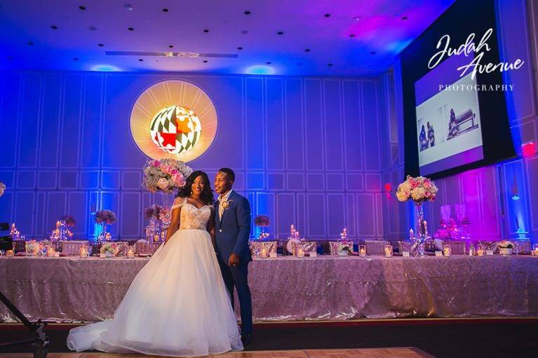 Bride and groom at the reception