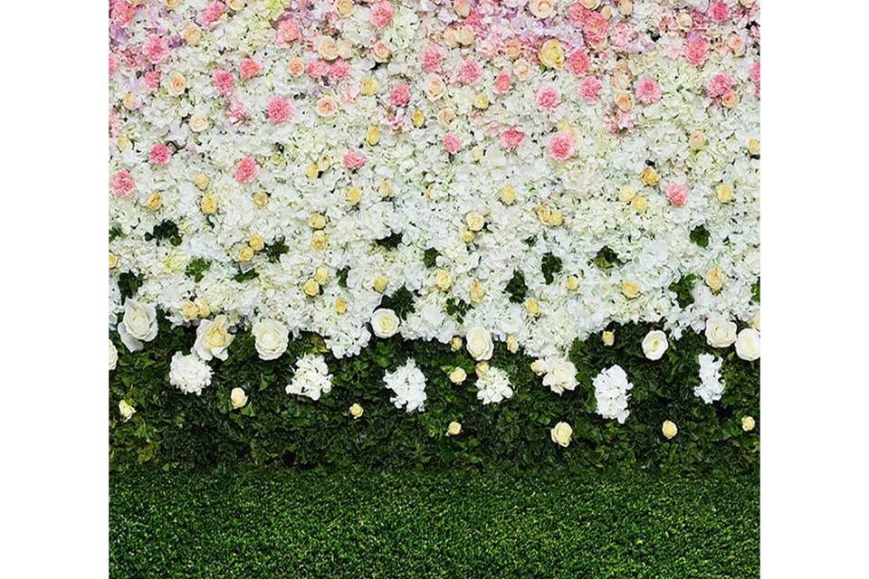 Flower Wall with Grass