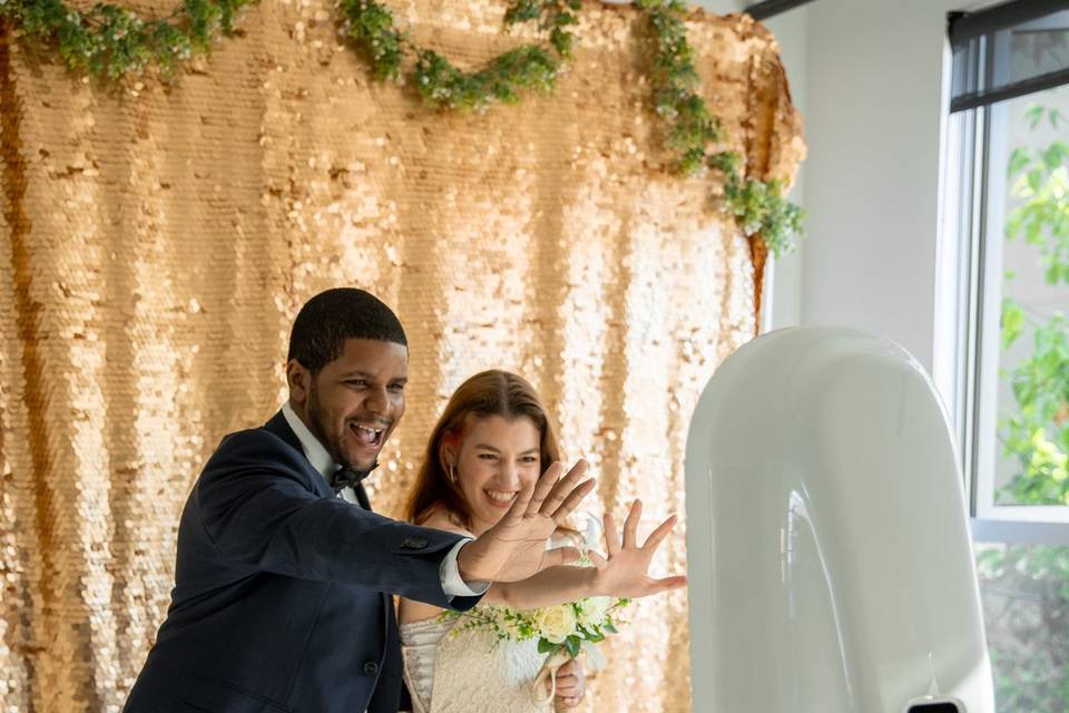 Bride and groom photo booth