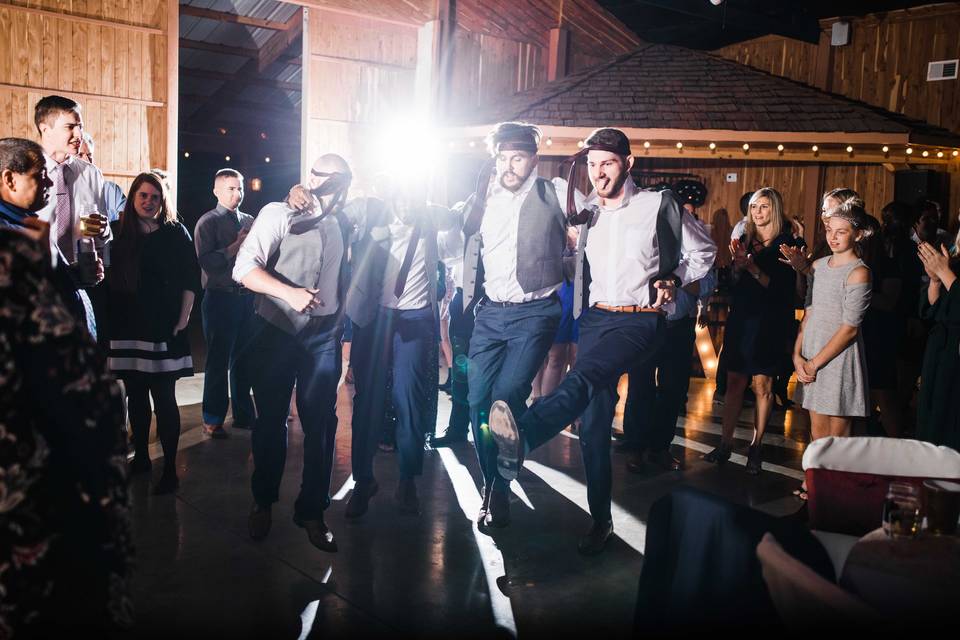 Groomsmen doing their thing