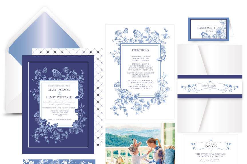 Design Property of ©Nellie&Co.
Blue China inspired design.